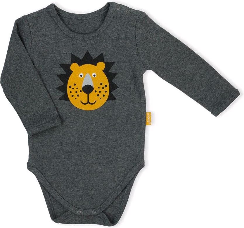 Kojenecké body s dlouhým rukávem Nicol Prince Lion šedé 74 (6-9m) - obrázek 2