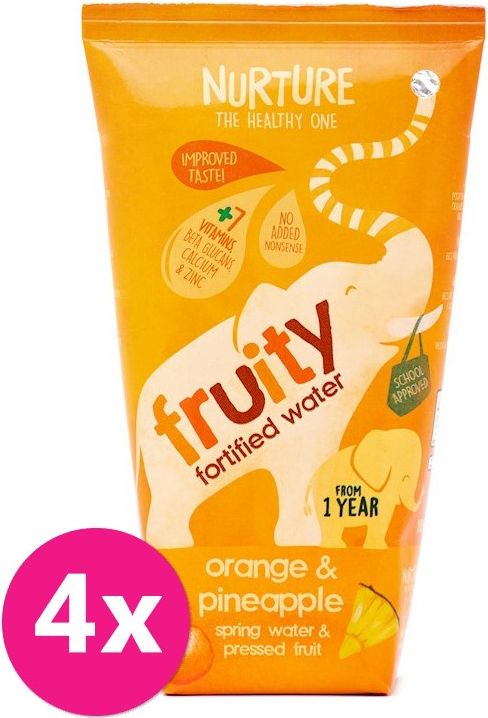 4 x NURTURE Fruity ovocný nápoj ovocný nápoj pomeranč & ananas 200 ml - obrázek 1