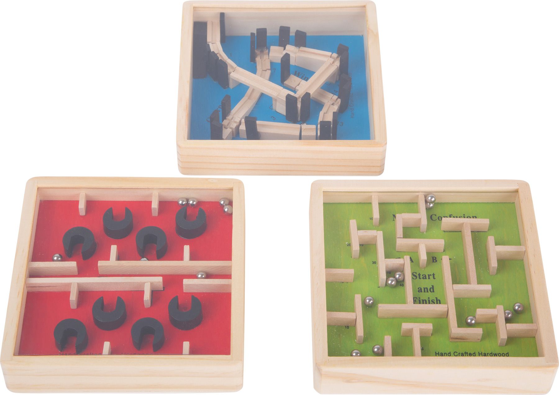 SMALL FOOT BY LEGLER Dřevěný barevný kuličkový labyrint 1 ks modrý Dřevěný barevný kuličkový labyrint 1 ks modrý - obrázek 1