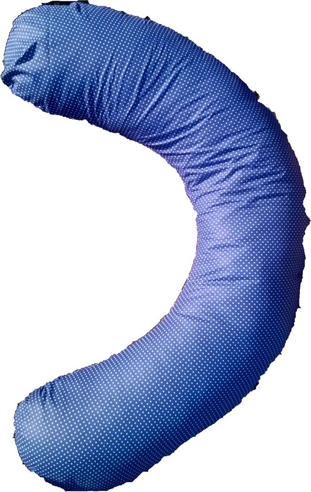 KHC Kojící těhotenský relaxační polštář Miki Obrovský 240 cm Puntíky na modré Pratelný potah - obrázek 1