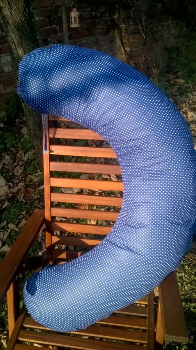 KHC Kojící těhotenský relaxační polštář Miki EPS Obrovský 240 cm Puntíky na modré Pratelný potah - obrázek 4