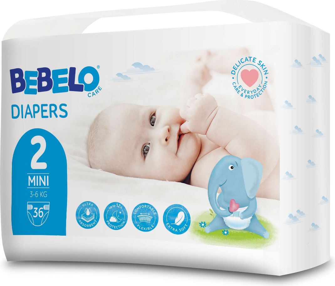 BEBELO Care Diapers Mini 2 dětské pleny 36 ks - obrázek 1