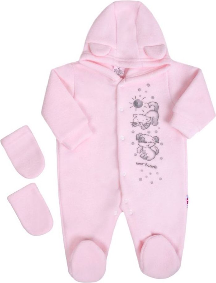 NEW BABY Fleecový overal New Baby Kamarádi růžový Barva: Růžová, Velikost: 68 (4-6m) - obrázek 1