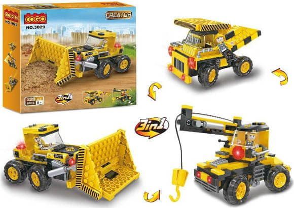 Cogo stavebnice Stavba stavební stroje 3v1 typ LEGO 220 dílů - obrázek 1