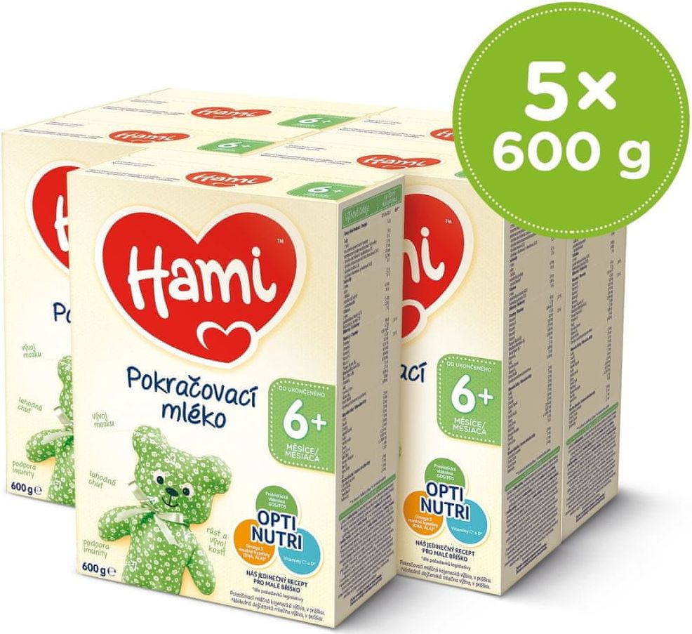 Hami 6+ počáteční kojenecké mléko 5x 600 g - obrázek 1