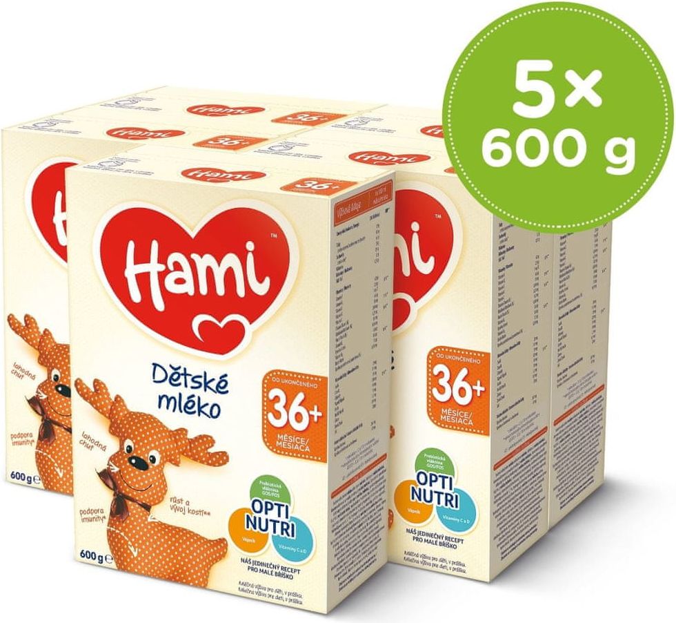 Hami 36+ dětské mléko 5x 600 g - obrázek 1