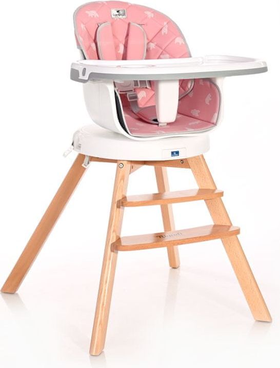 Lorelli Jídelní židlička NAPOLI s rotací PINK BEARS - obrázek 1
