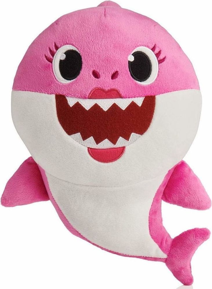 Baby Shark plyšový na baterie se zvukem- růžový - obrázek 1