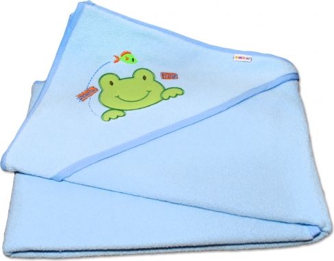 Baby Nellys Termoosuška s kapucí Žabka - modrá - obrázek 1