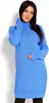 Be MaaMaa Těhotenský svetr, tunika - modrá - obrázek 1