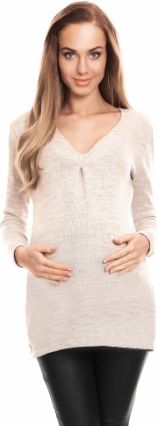 Be MaaMaa Těhotenský svetřík - krémový - obrázek 1