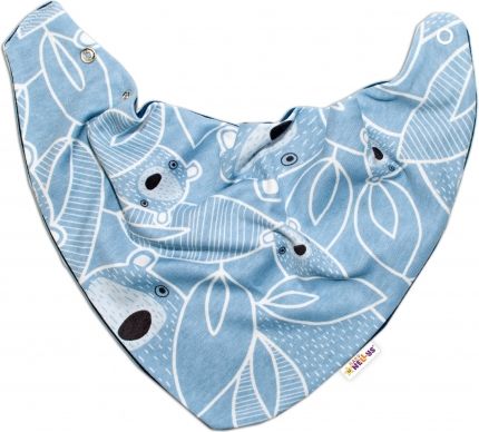 Baby Nellys Dětský šátek na krk Medvídek, modrý - obrázek 1