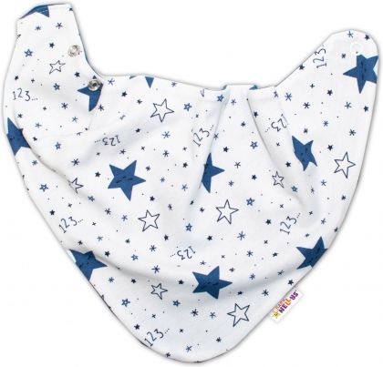 Baby Nellys Dětský šátek na krk Galaxie, bílý/granát - obrázek 1