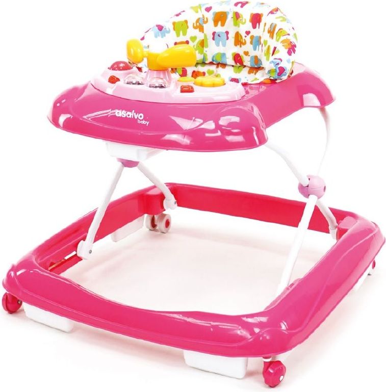 Chodítko Asalvo Baby Walker Pink Elephants 2020 - obrázek 1