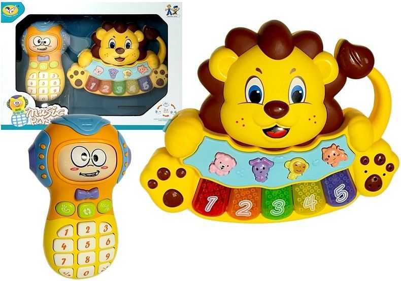 Mamido  Dětské interaktivní pianko s telefonem lvíček - obrázek 1