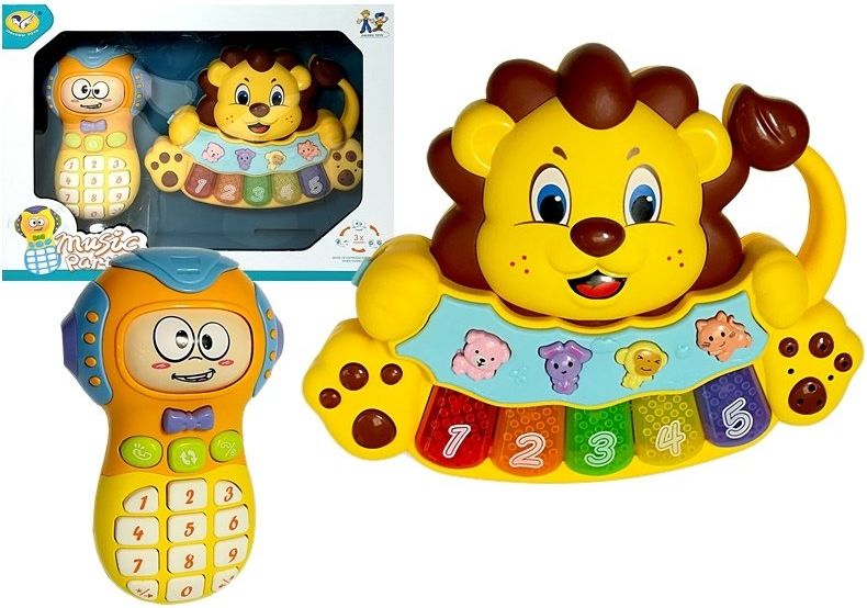 Mamido Dětské interaktivní pianko s telefonem lvíček - obrázek 1