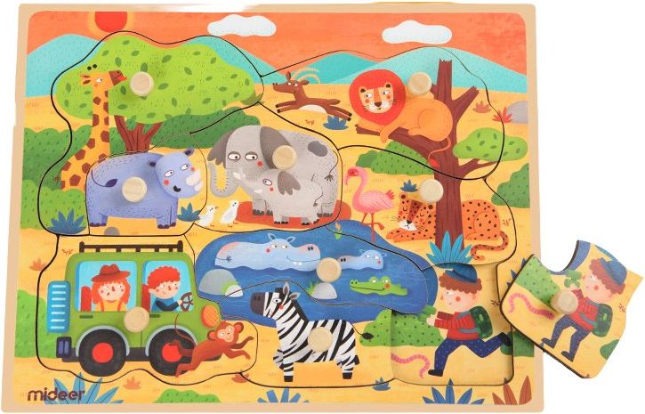 Mideer Vkládací puzzle Divoká zvířata - obrázek 1