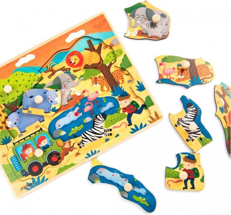 Mideer Vkládací puzzle Divoká zvířata - obrázek 2