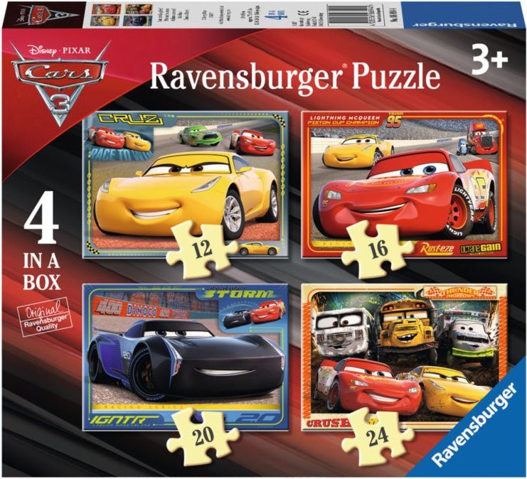 RAVENSBURGER Puzzle Auta 4v1 (12,16,20,24 dílků) - obrázek 1