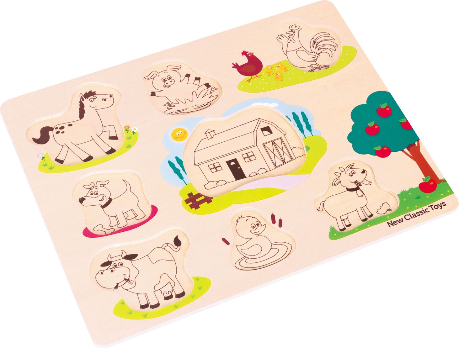 New Classic Toys Dřevěné vkládací puzzle farma - obrázek 3