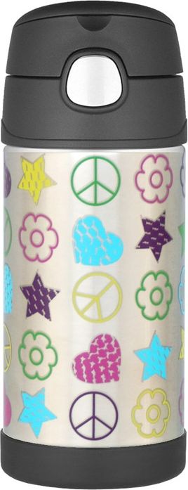 Thermos FUNtainer Dětská termoska s brčkem 355ml - nerez černá - obrázek 1