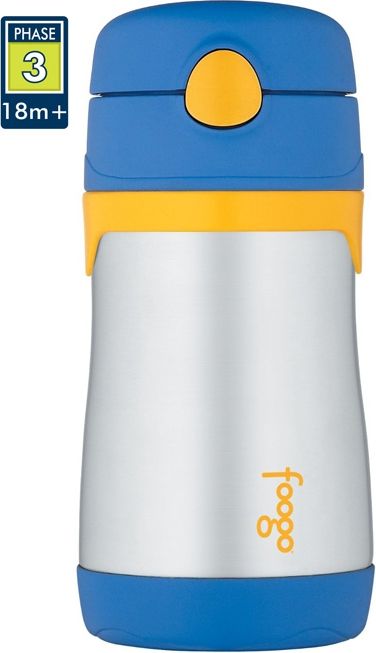 Thermos FOOGO Kojenecká termoska s brčkem 290ml - modrá - obrázek 1