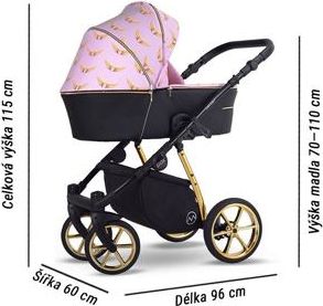 Kočárek Lonex Pax Wings dvojkombinace Pink - obrázek 12