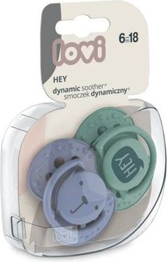 LOVI Dudlík silikonový dynamický HEY 6-18m 2ks - chlapeček - obrázek 2