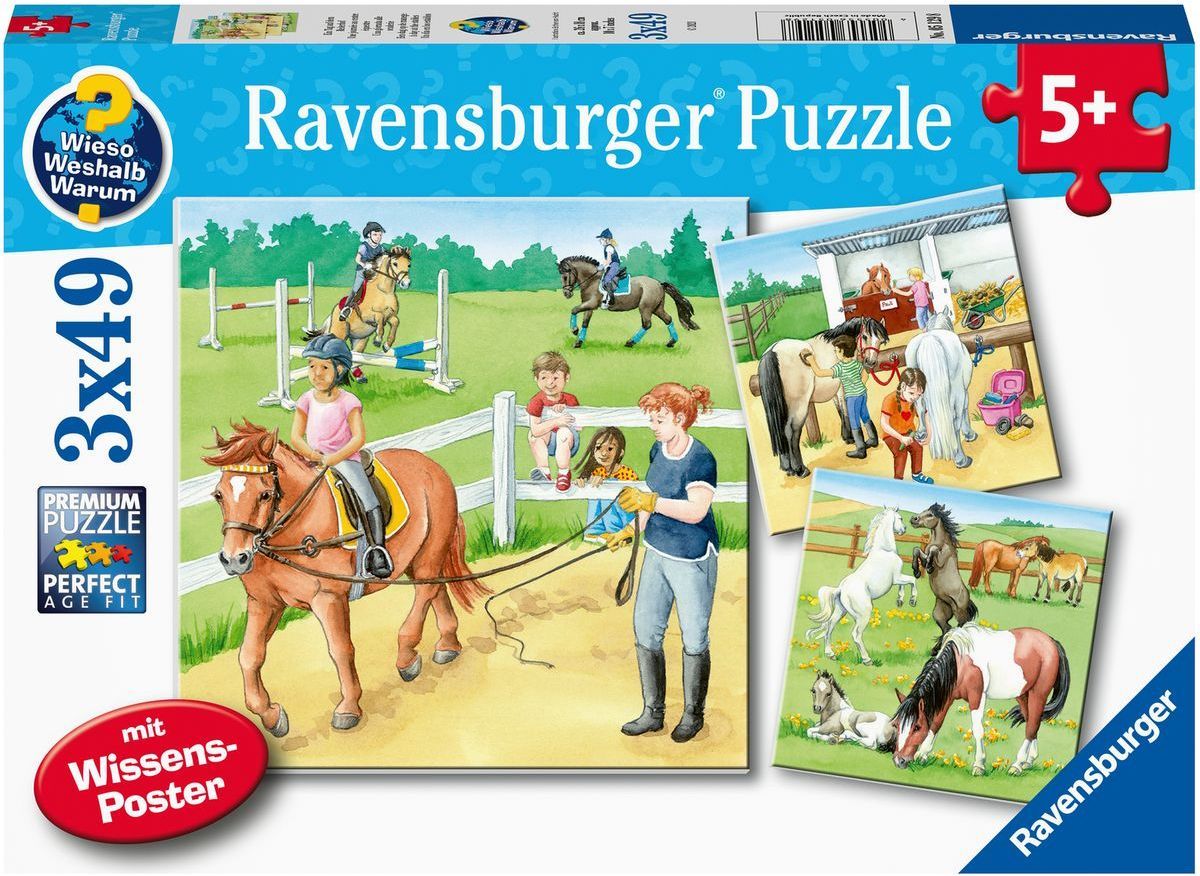 Ravensburger Puzzle 051298 Koně 3x49 dílků - obrázek 1