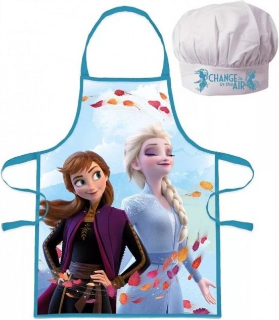 Javoli - Dětská / dívčí zástěra a kuchařská čepice Ledové Království - Frozen / Anna a Elsa - obrázek 1