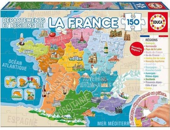 EDUCA Puzzle Mapa Francie 150 dílků - obrázek 1