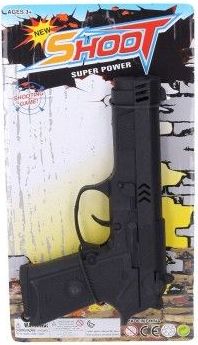 Pistole na setrvačník plast 20cm na kartě - obrázek 1