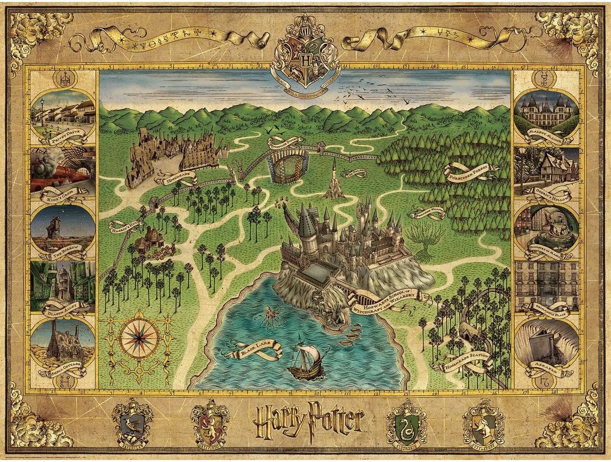 Ravensburger Puzzle 165995 Mapa Bradavic 1500 dílků - obrázek 1