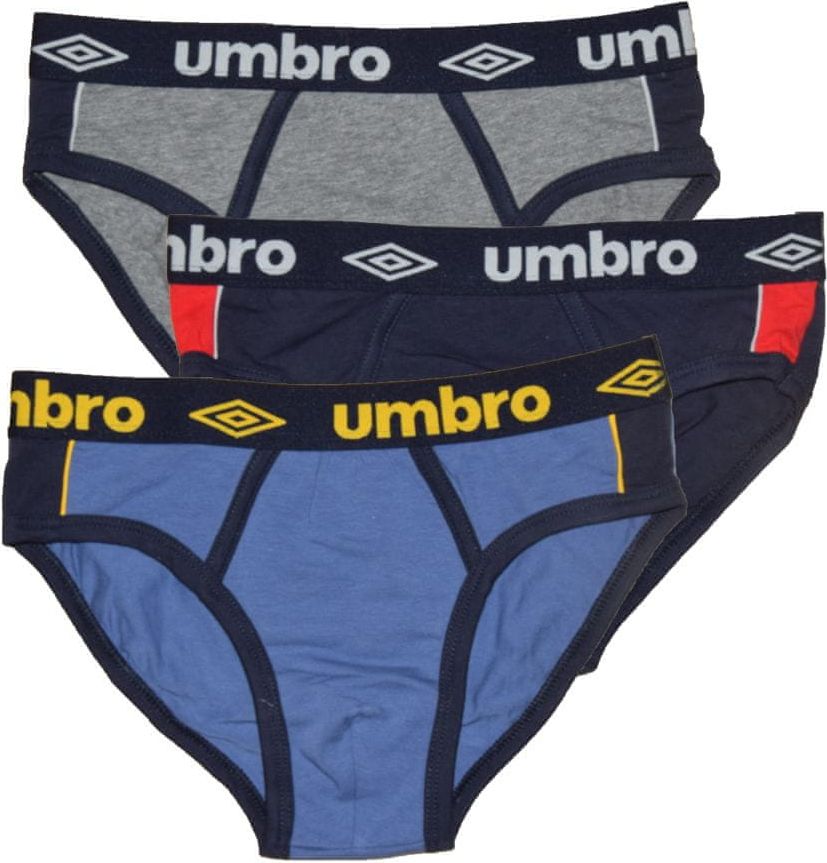 Umbro Chlapecké bavlněné elastické značkové slipy Junior UIB0105S 3-pack, 7-8 let - obrázek 1