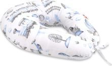 Kojící relaxační polštář - VLÁČEK modro-šedý na bílém - BabyNellys - obrázek 1