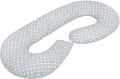 Kojící polštář TVAR "C" - PUNTÍKY bílé na šedém - NewBaby - obrázek 1