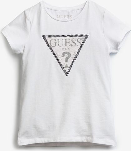 Sequins Front Logo Triko dětské Guess | Bílá | Dívčí | 6 let - obrázek 1