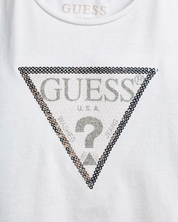 Sequins Front Logo Triko dětské Guess | Bílá | Dívčí | 6 let - obrázek 3
