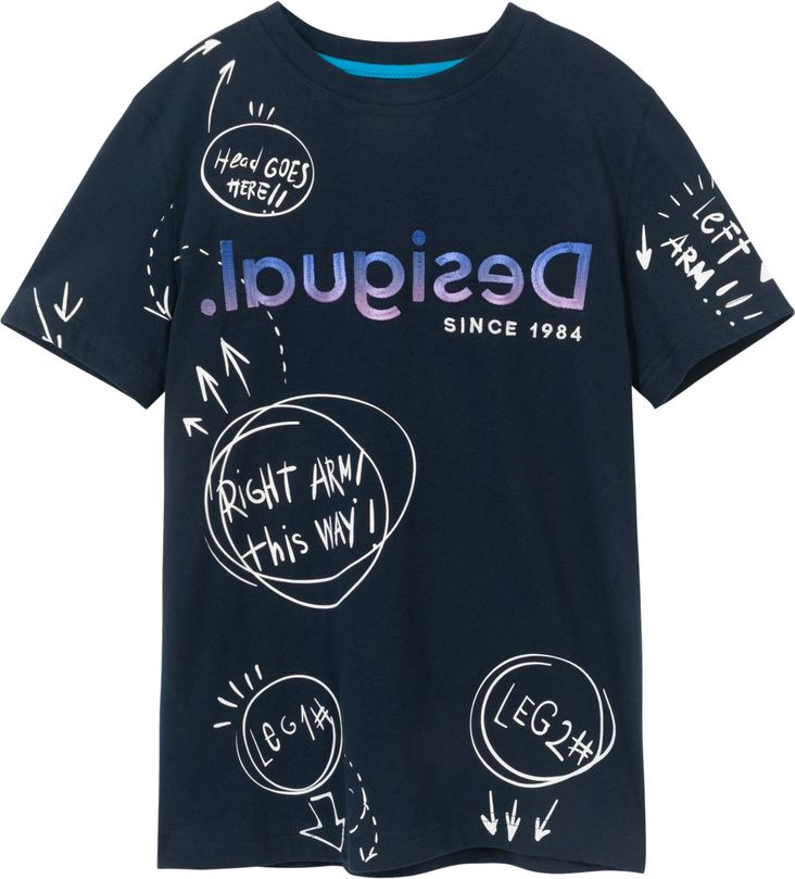 Desigual modré chlapecké tričko TS Marc - 3/4 - obrázek 1