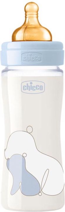 CHICCO Láhev kojenecká sklo Original Touch latex, 240 ml - kluk - obrázek 1