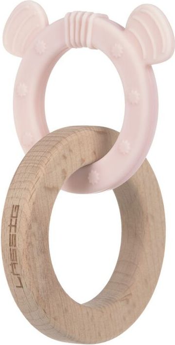 Kousátko Lässig Teether Ring 2in1 Wood/Silikone Little Chums - obrázek 1