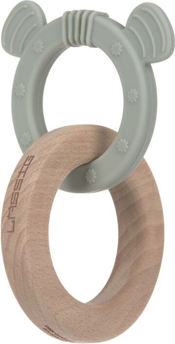 Kousátko Lässig Teether Ring 2in1 Wood/Silikone Little Chums Cat 2021 - obrázek 1