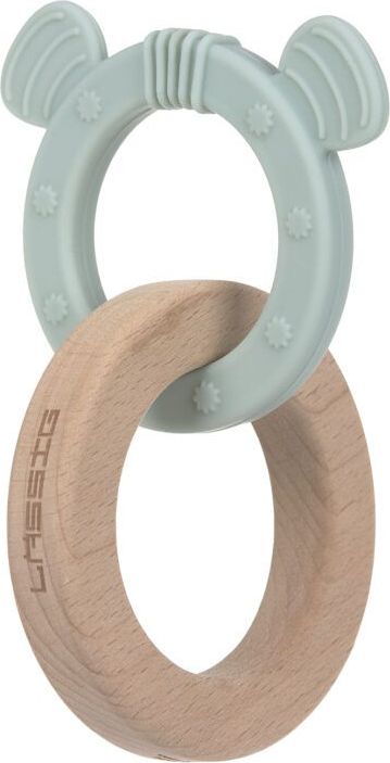Kousátko Lässig Teether Ring 2in1 Wood/Silikone Little Chums Dog 2021 - obrázek 1