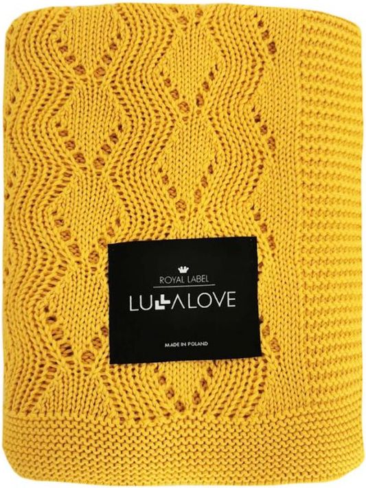 Ažurková přikrývka Lullalove BOHO Medová hořčice 2021 - obrázek 1