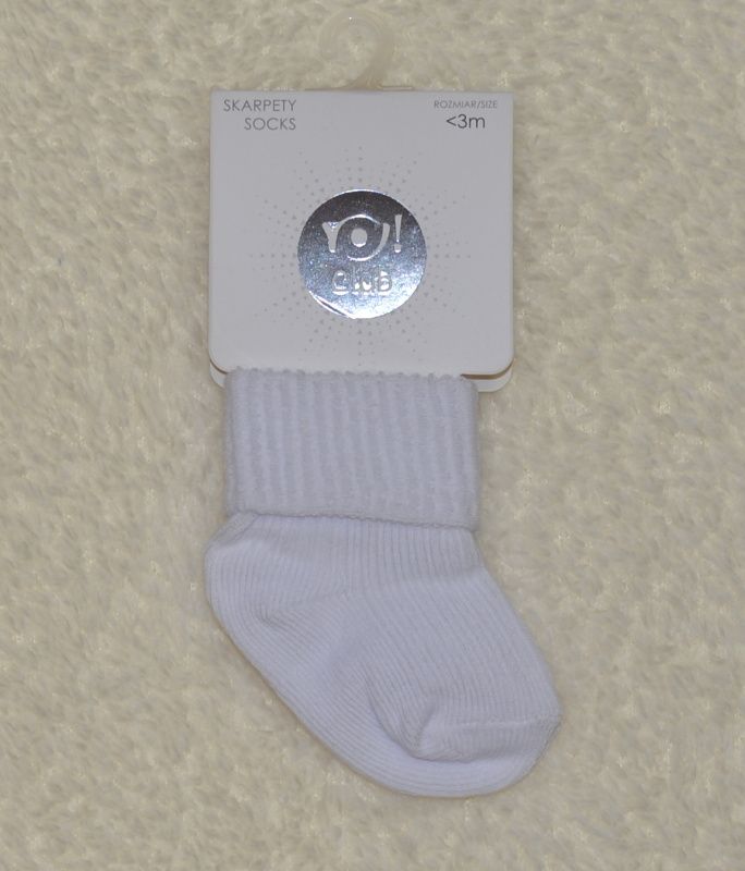 Bílé kojenecké ponožky YO BABY velikost 6-9 měsíců - obrázek 1