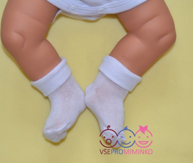 Bílé kojenecké ponožky YO BABY velikost 6-9 měsíců - obrázek 3
