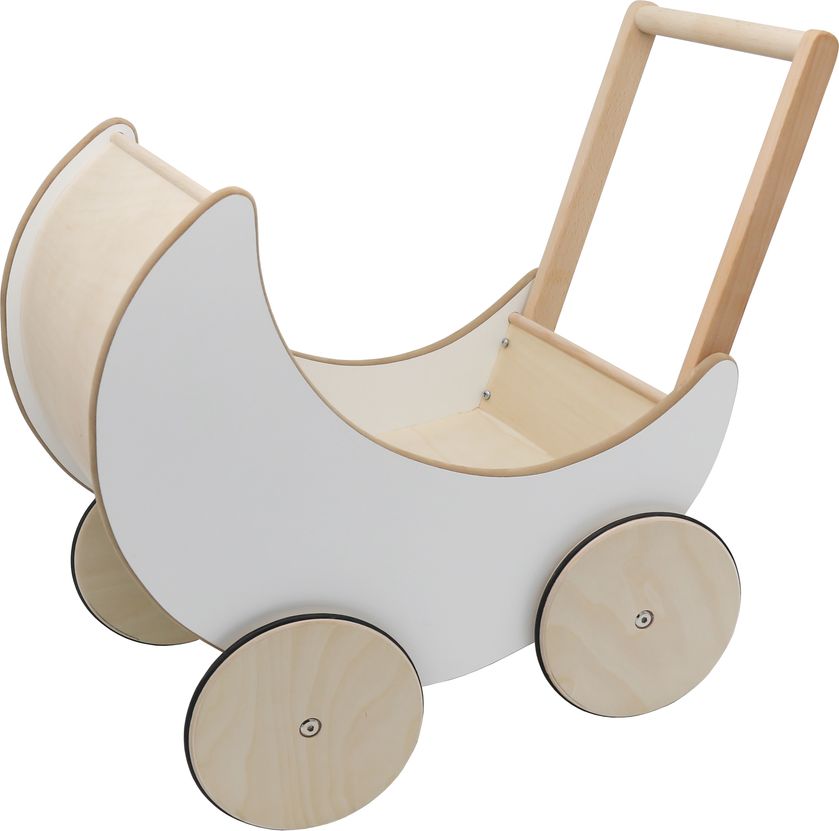 Dětský dřevěný kočárek pro panenky - chodítko - obrázek 4