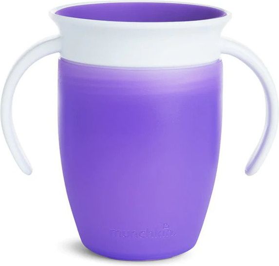 Munchkin - Juniorský netekoucí hrneček 360°s oušky 207 ml-fialový - obrázek 1