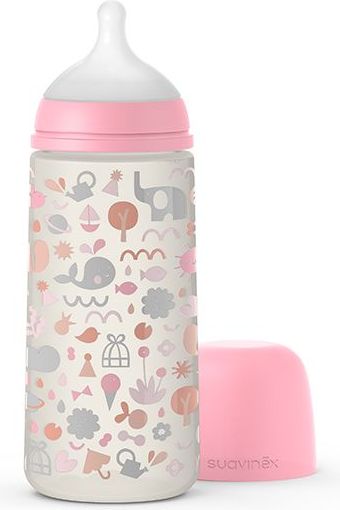Kojenecká láhev 360 ml L Suavinex Memories RŮŽOVÁ - obrázek 1