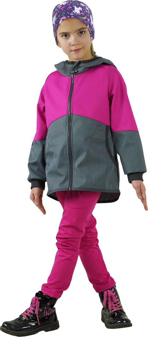 Unuo, Dětské softshellové kalhoty s fleecem pružné Sporty, Fuchsiová Velikost: 98/104 - obrázek 2